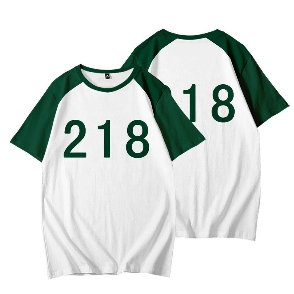 

2021 Hot Korea Movie Squid Game 3d T-Shirt Korean Drama 218 Number Sportswear Loose Kids Boys Men Women Short-Sleeved T-Shirt, Customized color