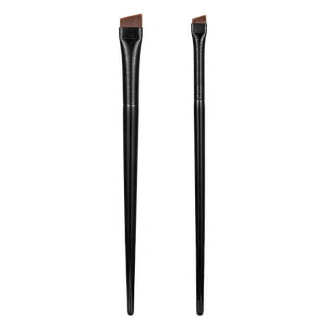 

Fast shipment 2pcs slanted big small eyebrow brush black makeup eyeliner brush with soft bristle
