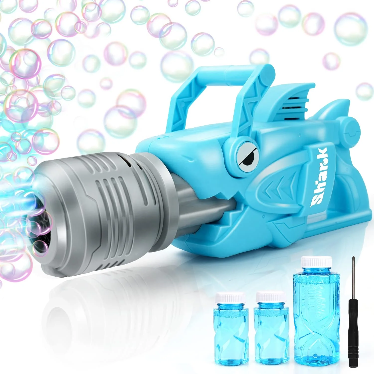 

(Only for US customers) TOY Life Outdoor Electric Automatic Bubble Maker Shark Bubble Machine Gun with Bubble Water Bolt Driver