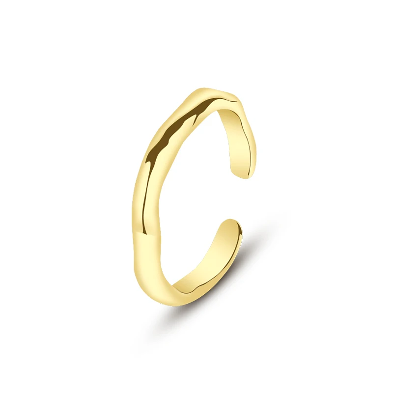 Fashion irregular Ring 18k gold plated sterling silver open adjustable ring accessories for women