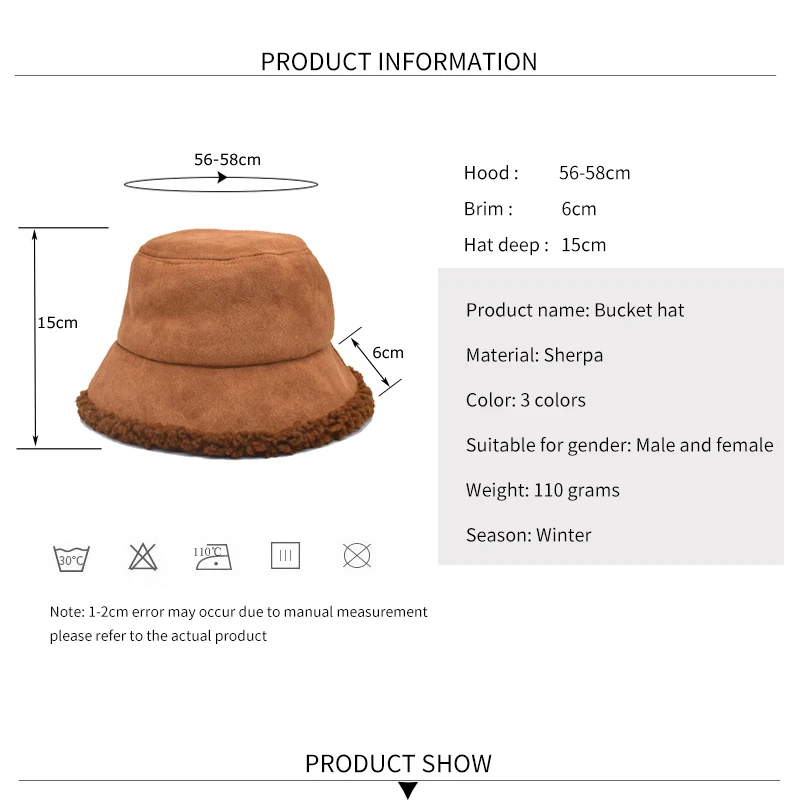 Bucket Hat,Fleece Lined Bucket Hat 