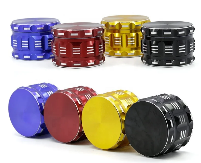 

Hot Sell Diameter  Aluminum Alloy Flat Pattern Polygon Stripe Herb Grinder Cigarette Maker jhcentury, Picture