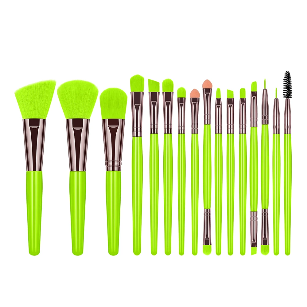 

BANFI 16pcs new Fluorescent color neon makeup brush sets eyeshaow blending brush sets Brocha de maquillaje