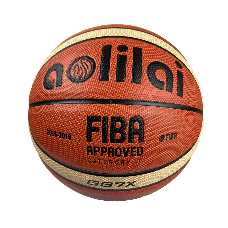 

Baloncesto 2023 AOLILAI GG7X PU Offical Size 7 Professional Match Basketball Balls Adult Indoor Outdoor Fitness Custom, Brown/custom