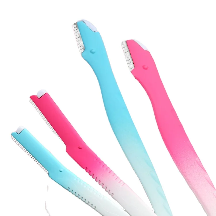 

4pcs Single Blade Women Face Eyebrow Razor Eyebrow Trimmer Razor, Blue+pink