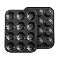 

12 round cup mini muffin cake baking tools molds with carbon steel