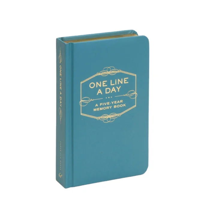 

Custom Printed One Line A Day A Five Year Memory Notebook A5 A6 Mini Lined Journal With Gold Silver Stamped Side Hard Cover, As per picture or as per requirement