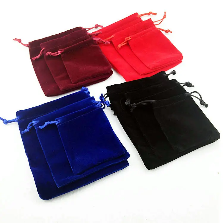 

2021 custom velvet jewelry large velvet drawstring woman pouch makeup bag