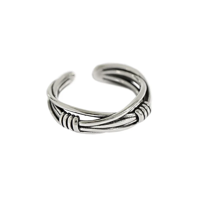 

Simple style jewelry Retro Silver ephod ring 925 silver, Customized color acceptable