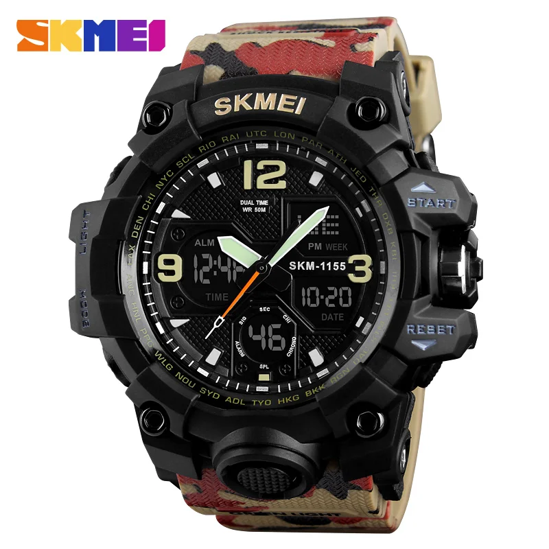 most popular skmei 1155 elegant sport watch analog digital watches for men