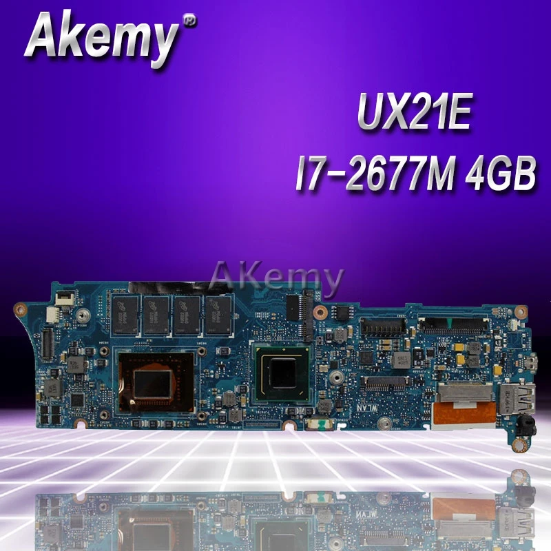 

Akemy UX21E Laptop motherboard For Asus UX21E UX21 Test original mainboard 4G RAM I7-2677/2640M