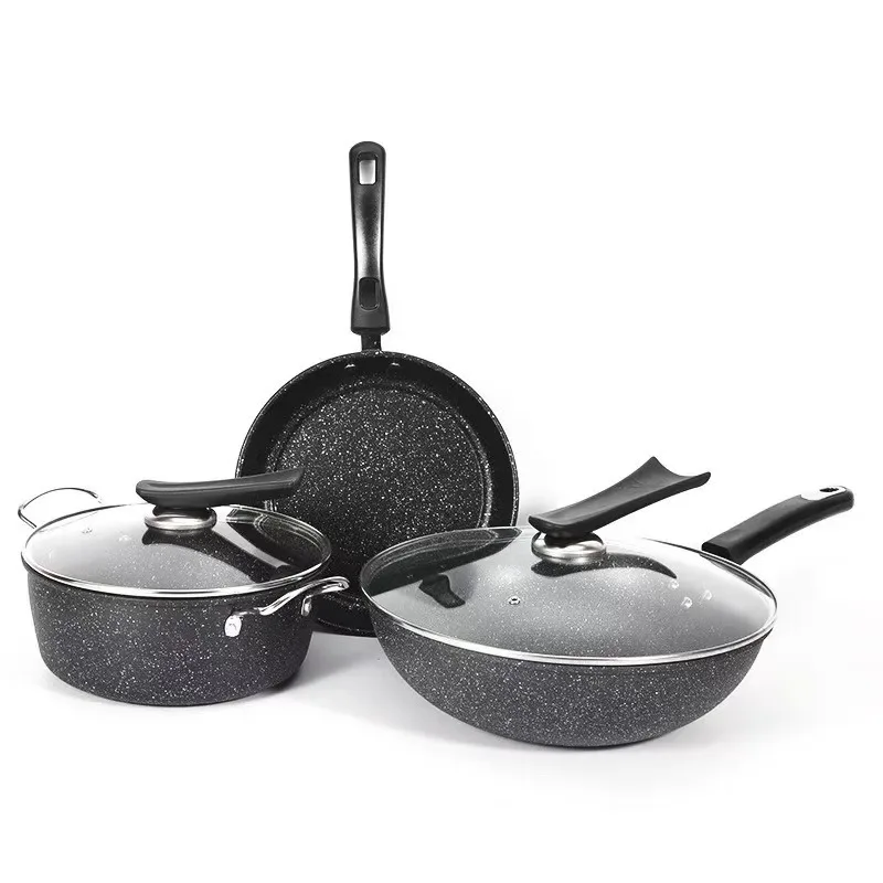 

non-stick frying pan cooking pan stone non-stick pans, Black