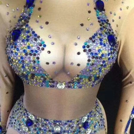 

Sexy Rhinestone Female Bodysuit Singer Outfit Catwalk Stage Costumes Performance Wears Dress DJ Jumpsuit Pole Dance Costume