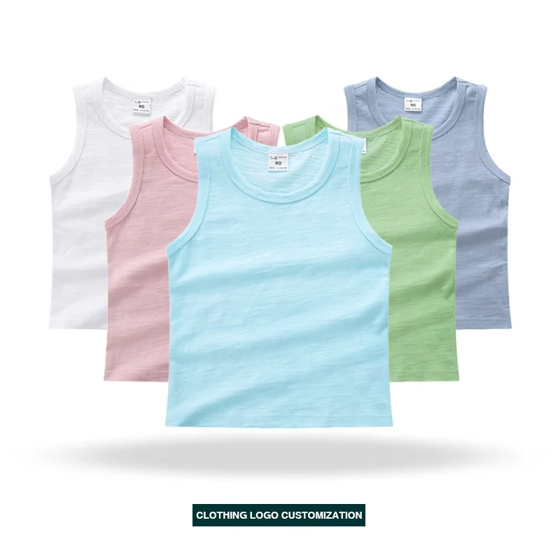 

Cheap Kids Baby Vest 100% Cotton Girls Boys Summer Vest Children Striped Undershirt Sleeveless Vest