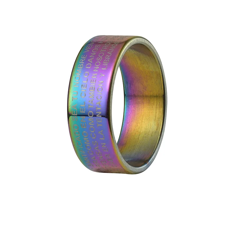 

New Arrivals Wholesale fashion simple letter ring men's punk hip hop rings