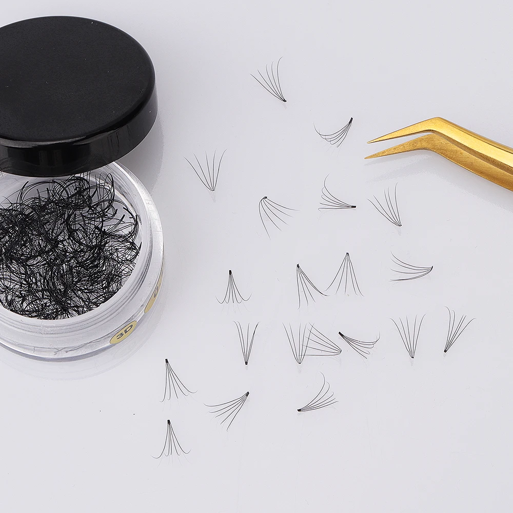 

J B C D 0.07mm Eyelashes Bulk Premade Fans jars 5D Loose Russian Volume Lashes, Black