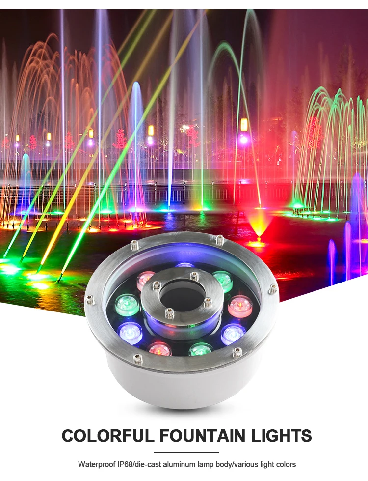 15w 12v Light Donut Fountain Ring Light Submersible Dmx Rgb Led