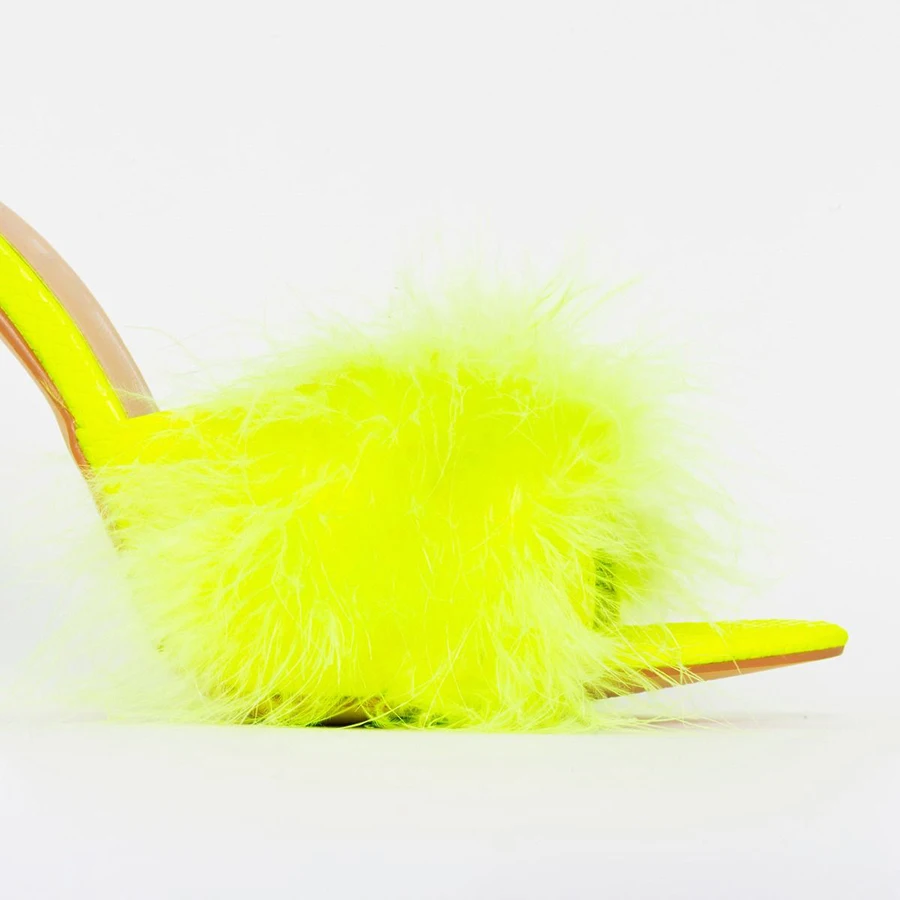yellow fur heels