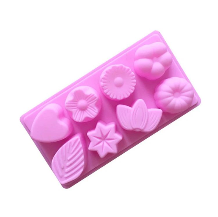 

Food Grade Silicone Flower Shape Chocolate Mold Soap Jelly Cake Ice cube Molds, Pink