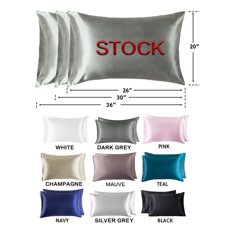 

Cheap Price Stock ! Home Use Silky Pillowcases Set of 2 Soft Luxury 100% Polyester Satin Pillowcase for Hair and Skin