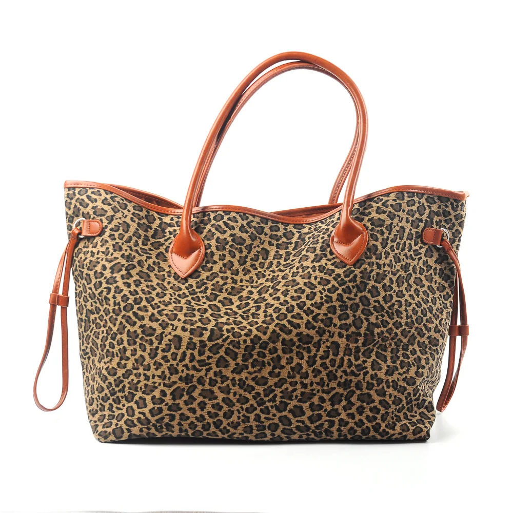 

Wholesale Black Canvas Cheetah Floral Tote Bag Large Lined Leopard Travel Weekend Shoulder Tote Bag, Red, black