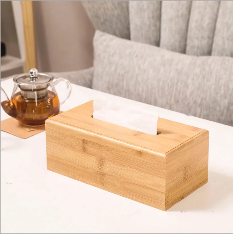 

Amazon Hot Sale Modern Laser Sculpture Bamboo Tissue Box Holder Customized Bamboo Tissue Box, Wood color