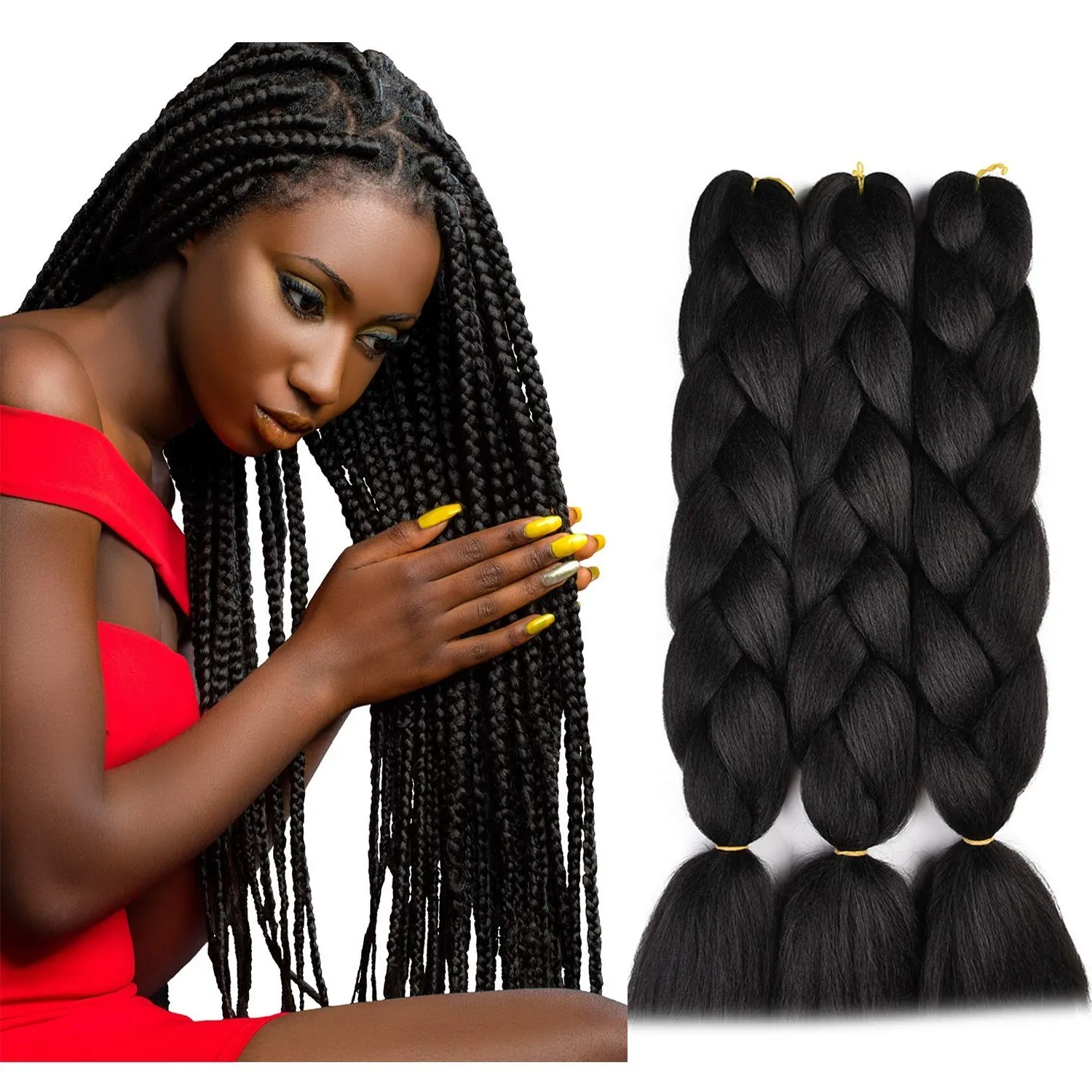

Free Sample Hot water Setting Extensions For African Expression Ombre Pre Stretched Braids Jumbo Braid Synthetic Braiding Hair