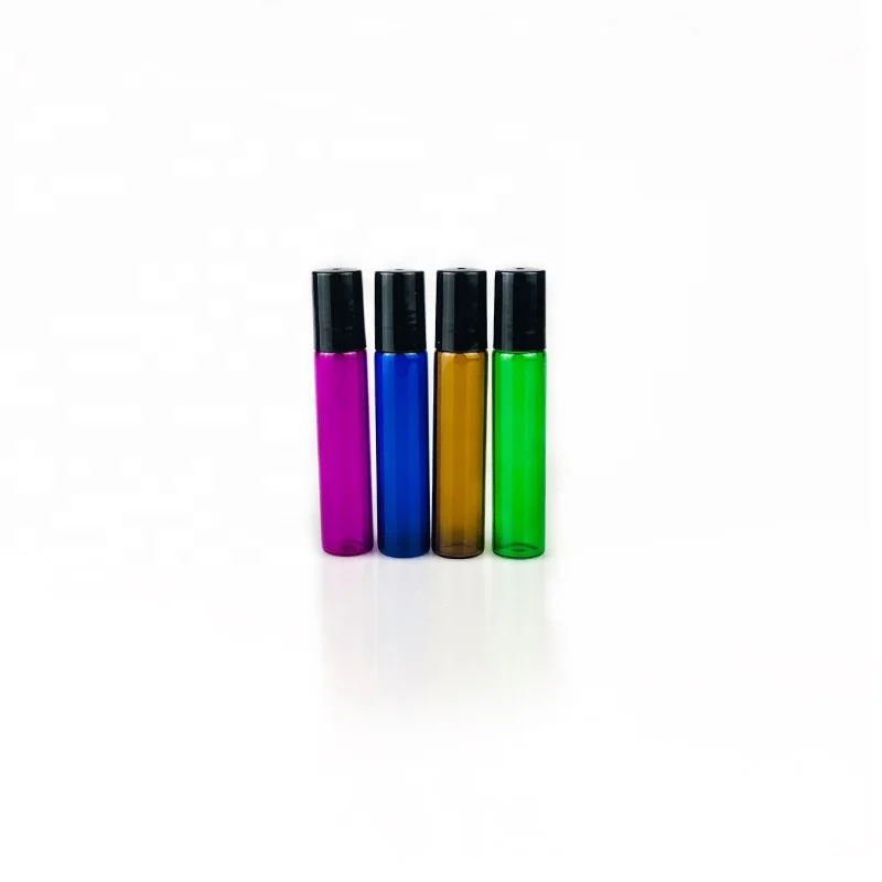 
sample bottle pink green blue amber 1ml 5ml 10ml roll on glass bottle for eyes 
