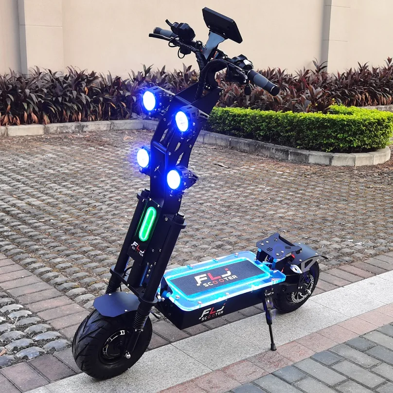

FLJ SK2 13inch 2 wheel electric scooter with strong power 72V 60V 8000W with Acrylic LED lighted decks