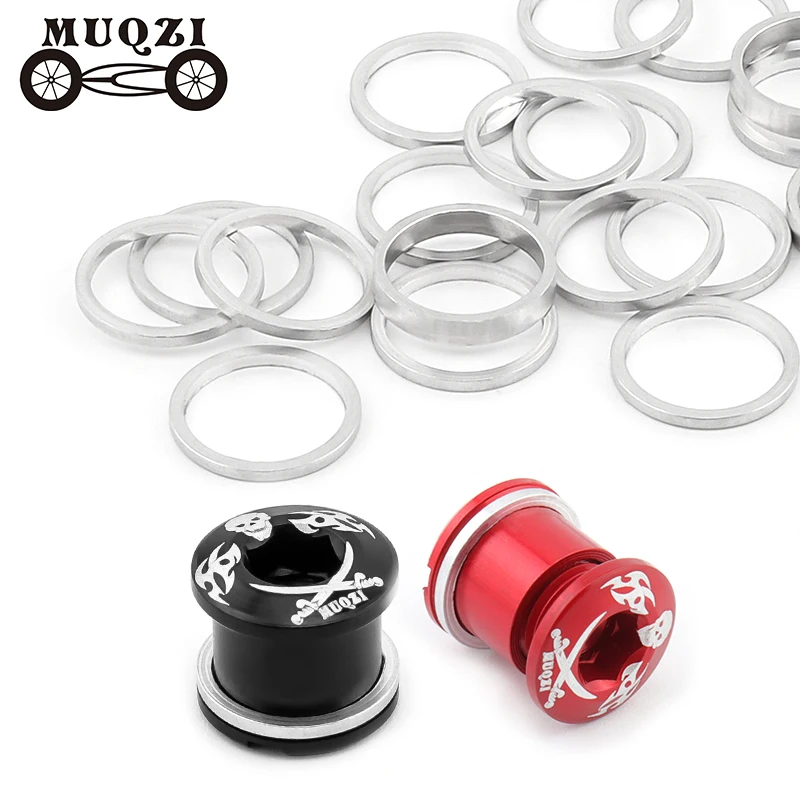 

MUQZI Bike Chain Wheel Screws Washer Gasket 2mm Thick Cycling Double Change Single Crankset Screws Bolt Gasket Ring part