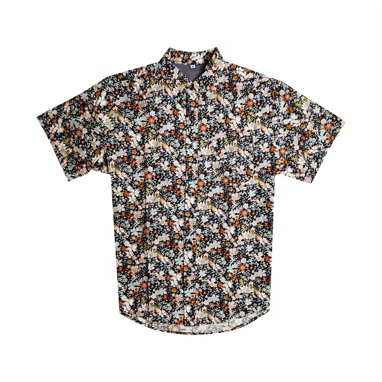 

Sample Supported High Quality Custom Floral Printing Hawaiian Shirt For Man