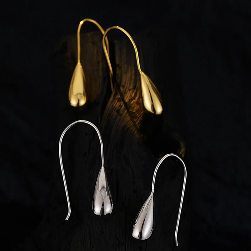 

Icebela Jewelry 925 Sterling Silver Trendy Hypoallergenic Modern Water Drop 18k Gold Plated Water Drop Earrings