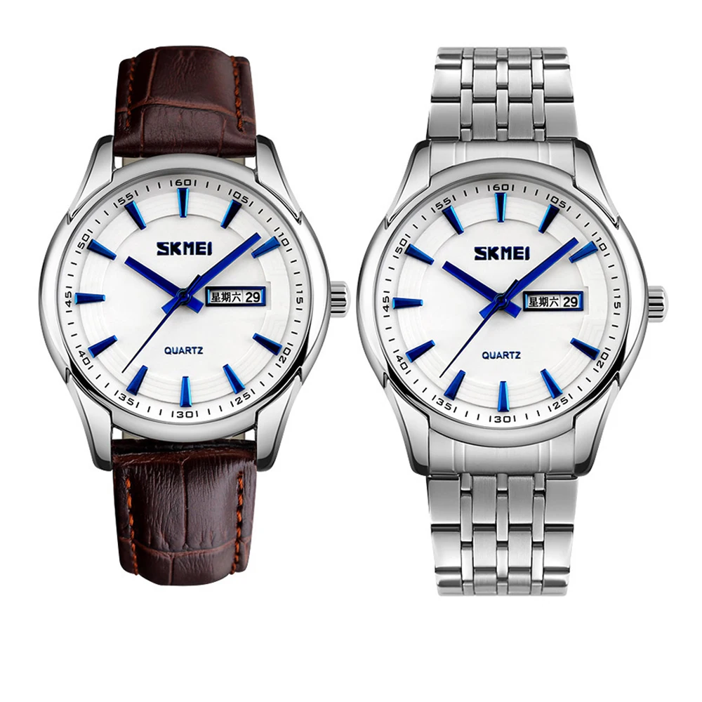 

Skmei 304 stainless steel me wristwatches waterproof oem men calendar quartz watch relogio masculino, 3 colors