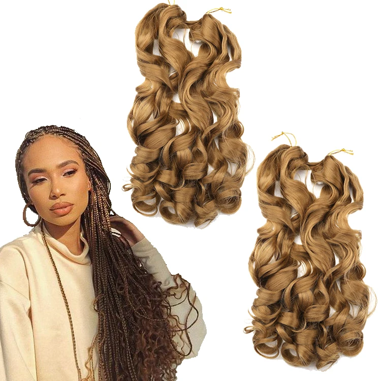 

22 Inch 150g Jumbo Attachments Hair Extension Braids Crochet Ombre Curly Water Wavy Yaki Wave Synthetic Fiber Wavy Braiding Hair, Black brown bug