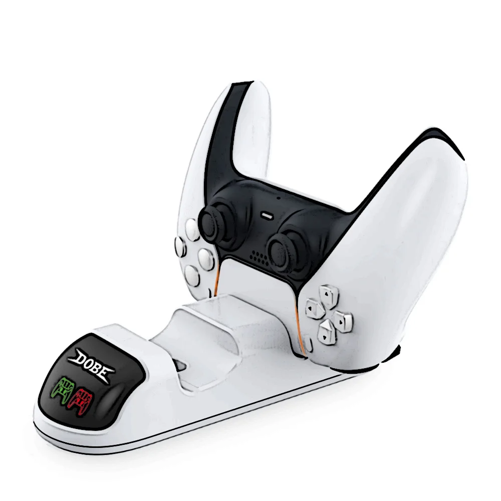 

Dobe Game Accessories Manufacturer Direct Supply Ps5 High Quality 2 In 1 Game Handle White Charging Base