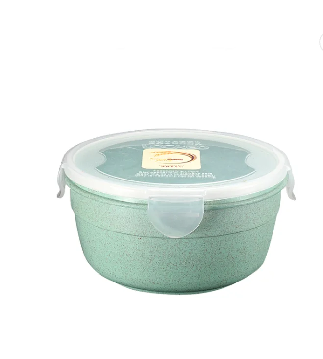 

Biodegradable eco food Container Wheat Straw Plastic Containers, Beige/pink/green/blue