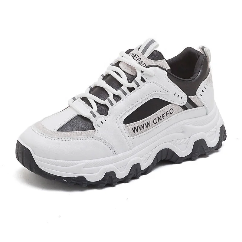 

Female 2020 autumn/winter new student Korean version versatile white sports shoes running shoes autumn women's shoes, White black