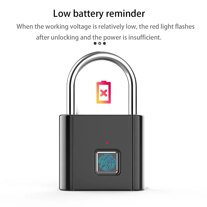 
Manufacturer direct supply small fingerprint smart security stainless steel padlock 