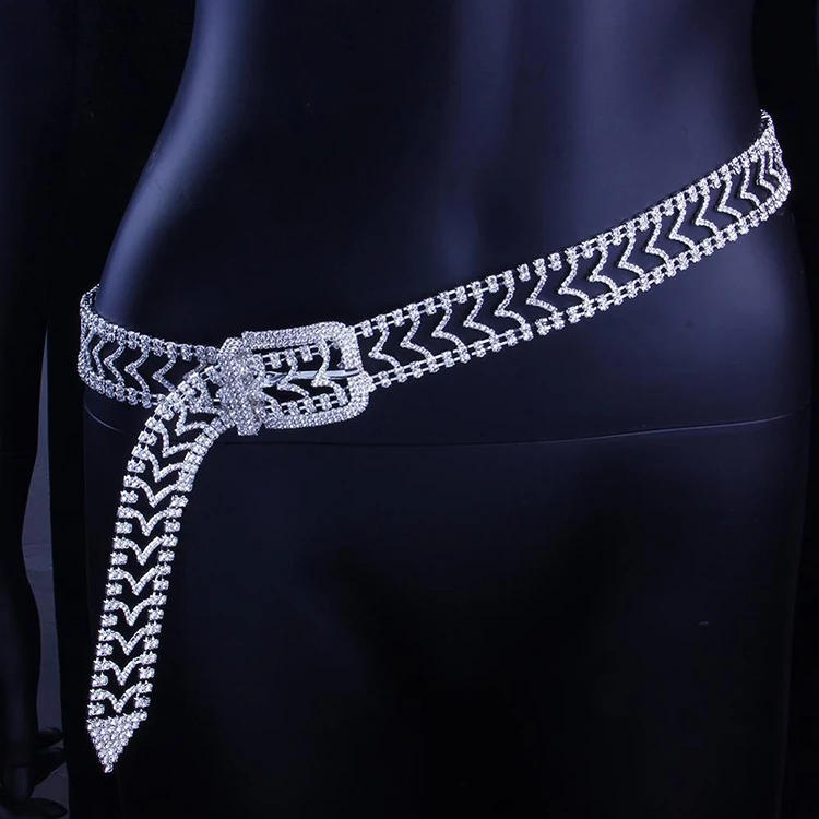 

Cross-border new rhinestone belt, light luxury, fashion, versatile, full of diamond decoration, hip-hop personality hollow, Silver,gold