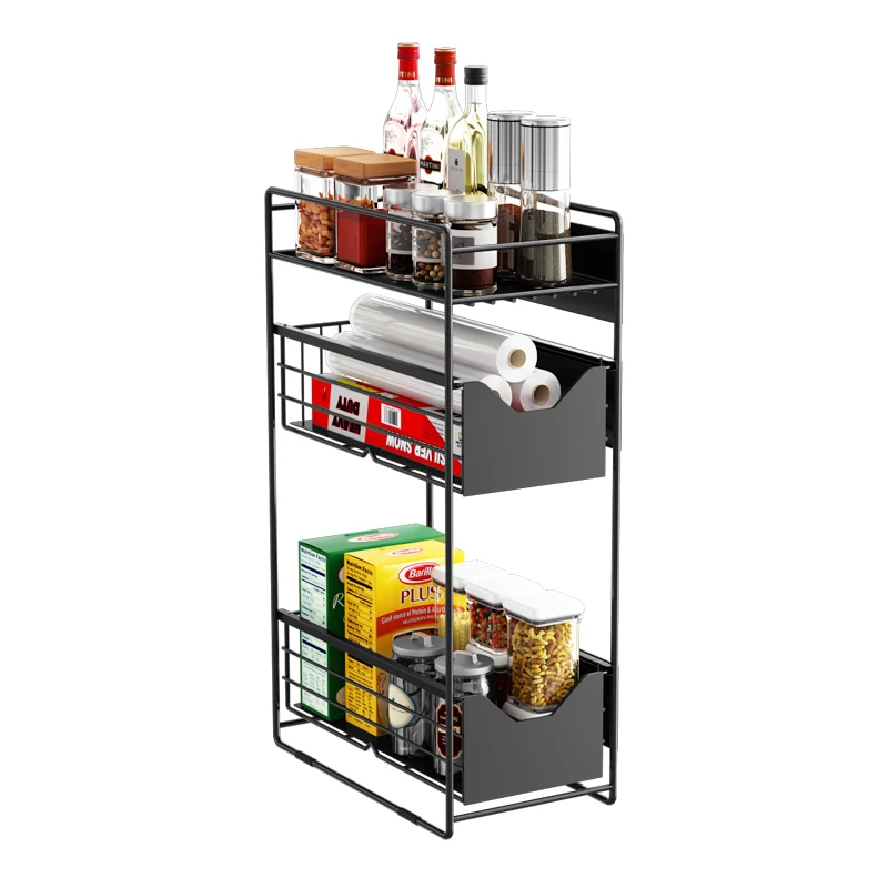 

Wholesale 3 Tier Refrigerator Side Storage Shelf Fridge Magnetic Spice Rack Organizer For Kitchen