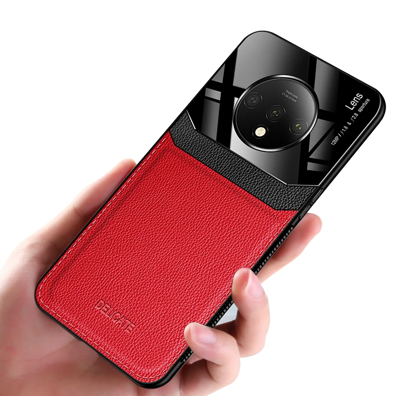 

For Oneplus 7 Pro Case PC Grained Leather Cover One Plus 7T 8 8T Funda Fashion Coque For Oneplus 7T Pro Phone Case