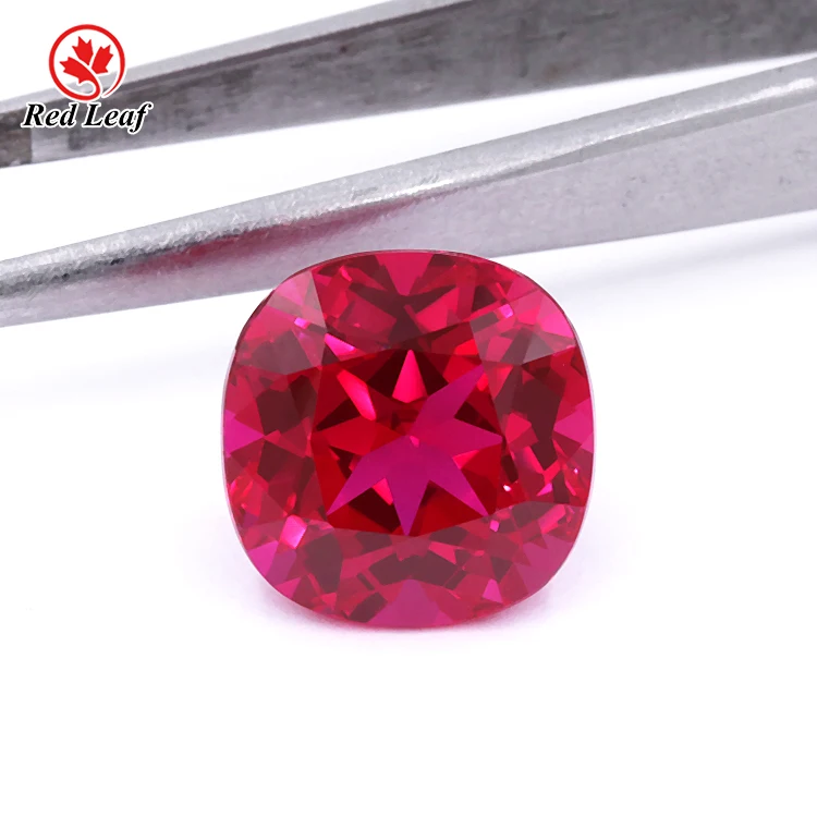 

Redleaf Jewelry Ruby Precious gems Lab Grown Ruby Sell With GRC Certificate Cushion cut lab grown Red Ruby Per Carat Price