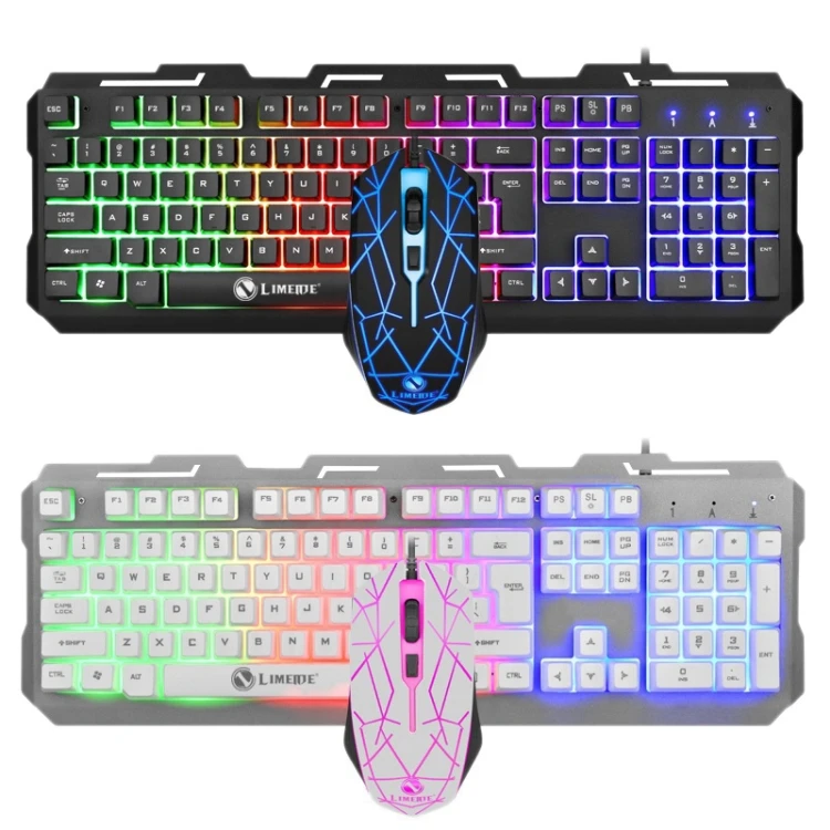 

Dropshipping New Promotion LIMEIDE T20 104-Keys Wired Metal Keyboard and Mouse Set