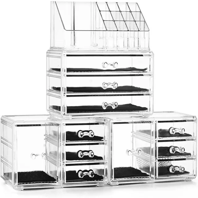 Large Acrylic Makeup Organizer Acrylic Cosmetic Storage Drawers And