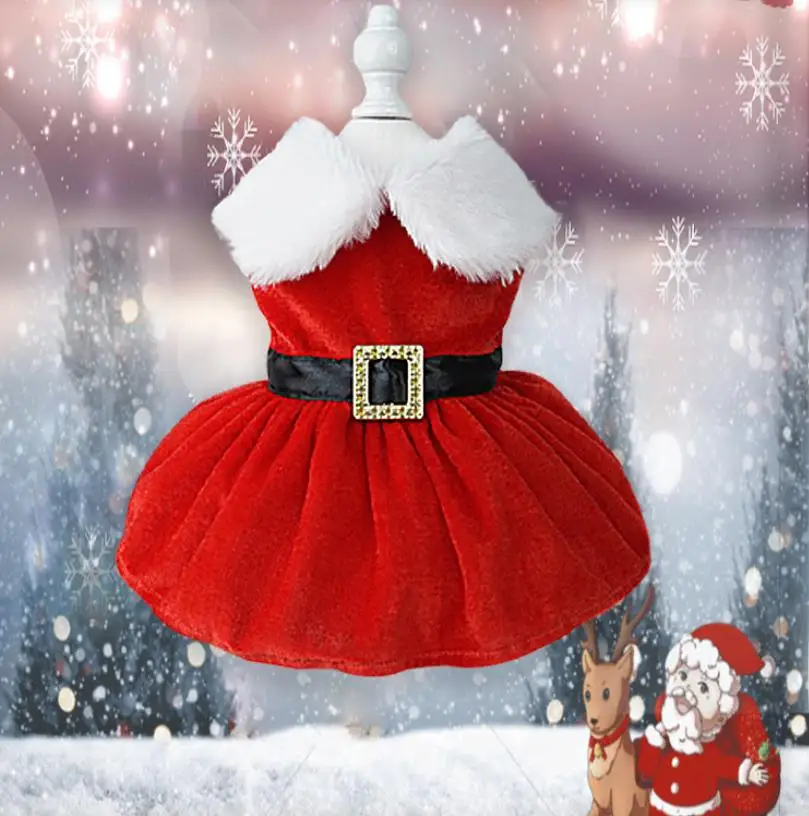 

Christmas Dog Dresses For Small Dogs Clothes Winter Christmas Cosplay Cat Pet Princess Puppy Dress Bichon Spitz