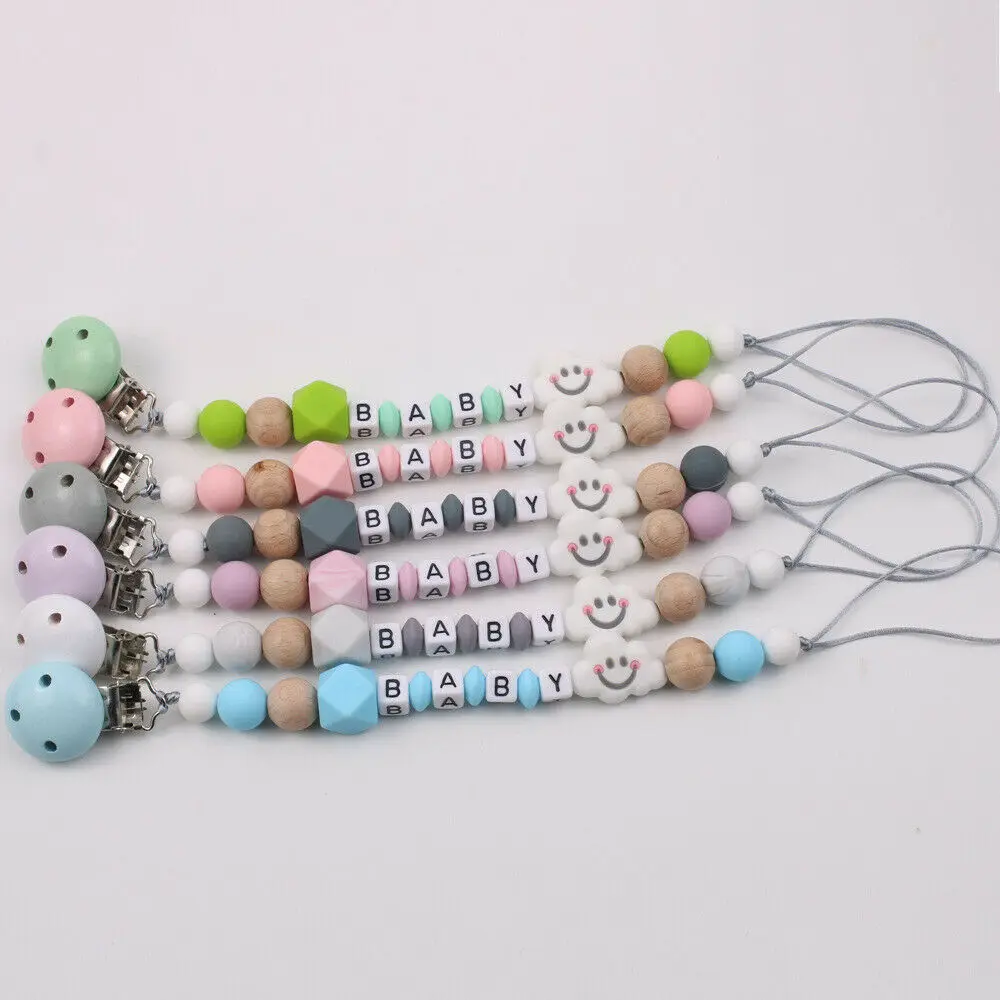 

Anti-Fall Newborn Silicone Cloud Baby Feeding Teething Nipple Chain Holder