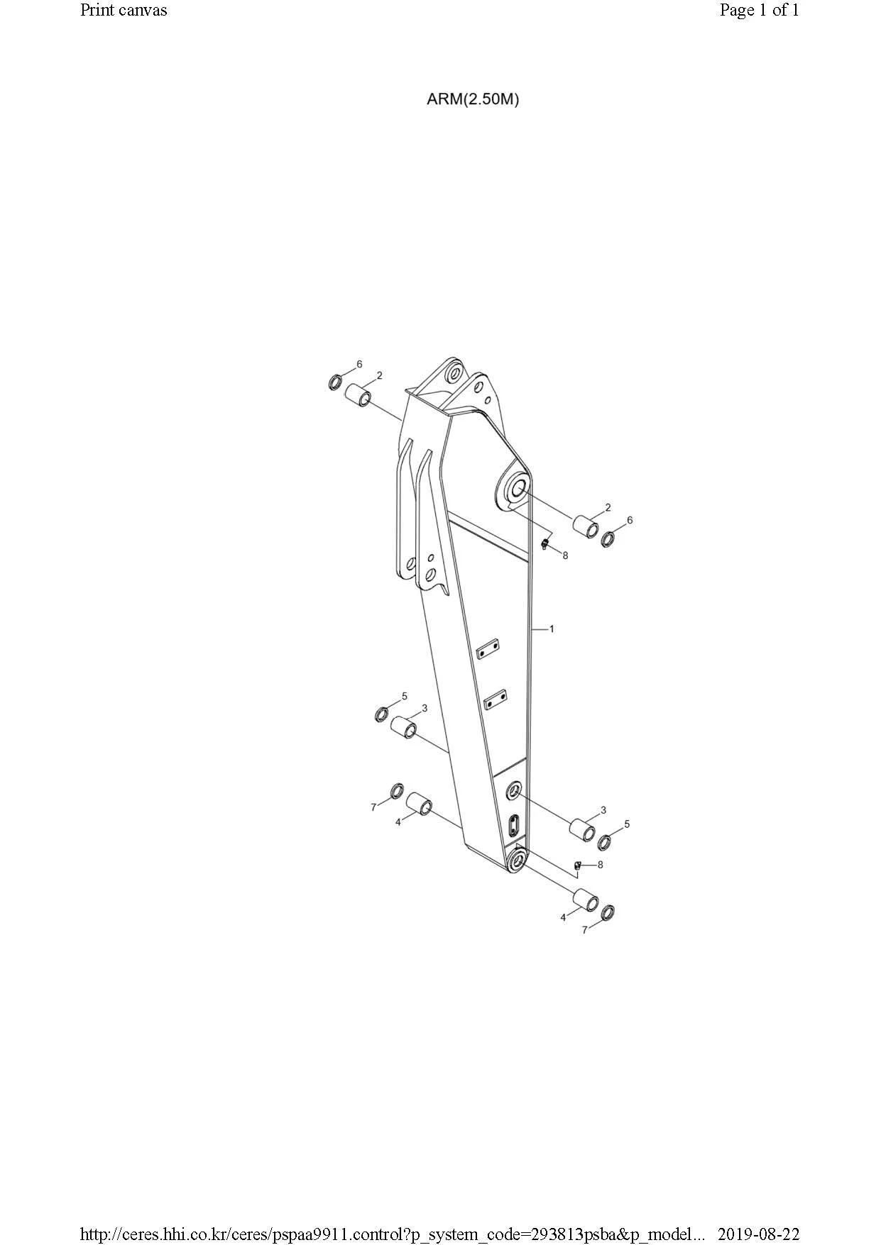 Excavator Arm Pin Bushing 61en17110 61en13370 61en13371 For