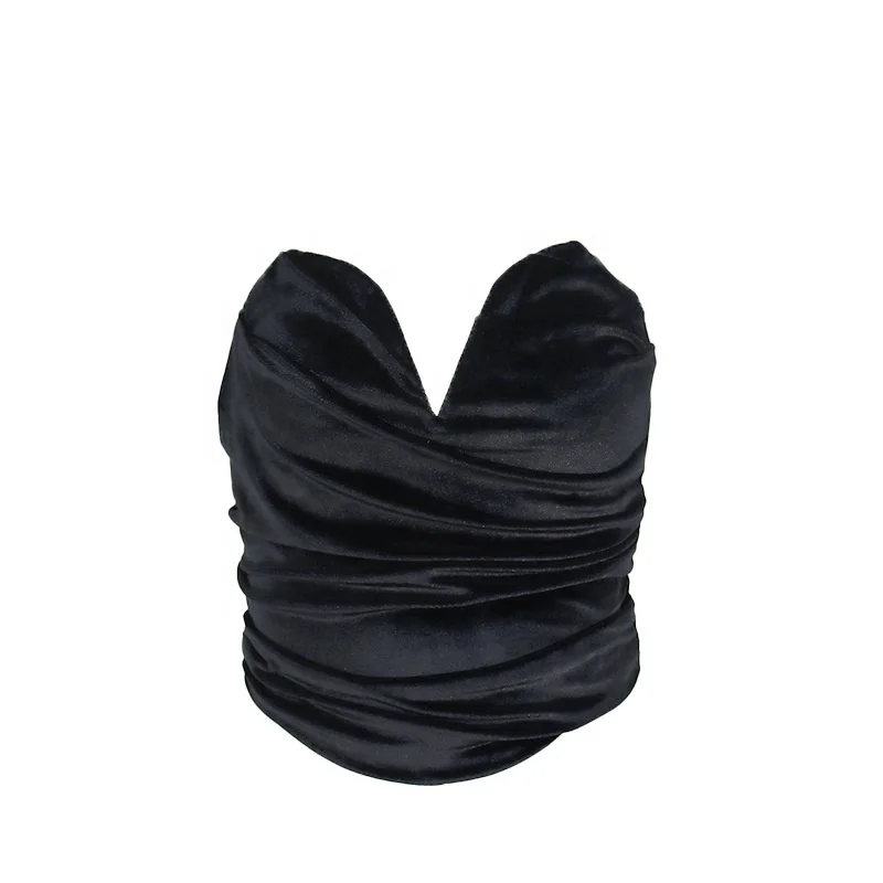

European and American Fashion Velvet Bra Vest With Steel Fork Women