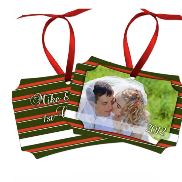 

New Design Custom Blanks Sublimation Aluminum Christmas Tree Ornaments