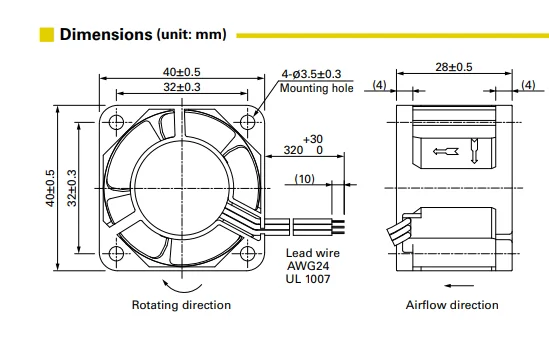 High Air Pressure 3.36W SANYO DC Fan With Pulse Sensor